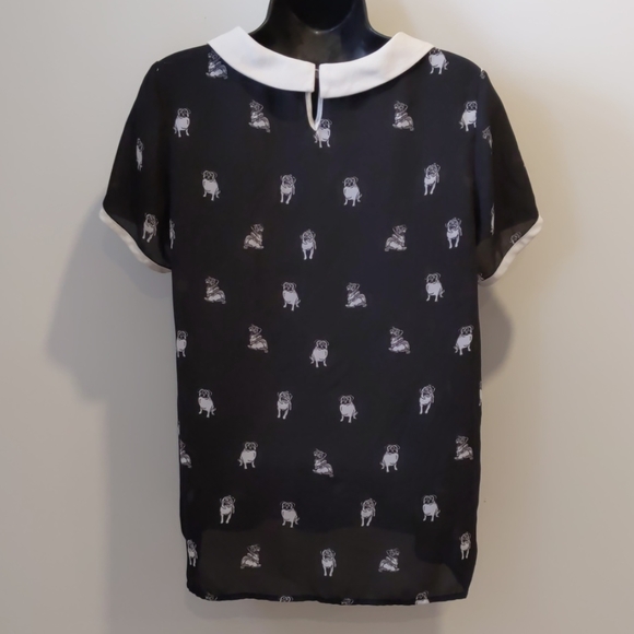 Pug Print Blouse - Picture 4 of 6